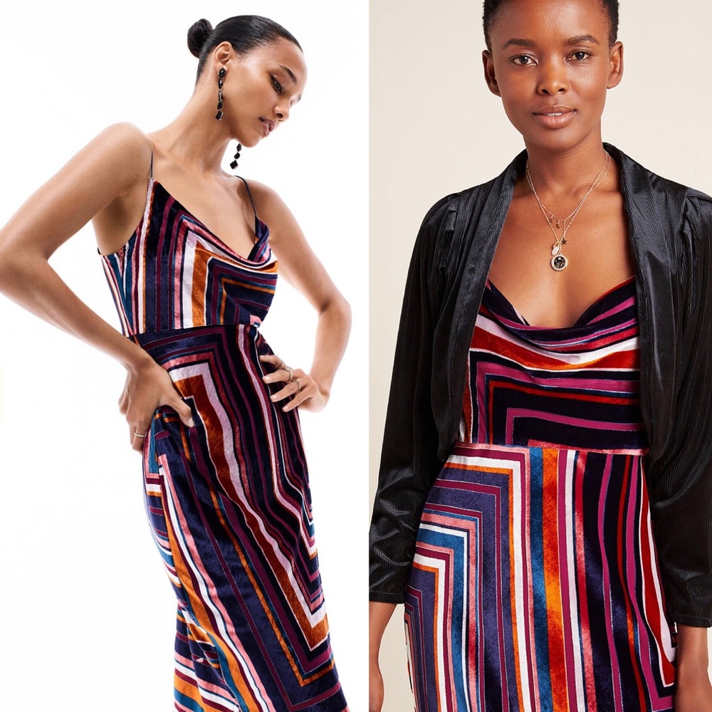 Anthropologie Tina Velvet Midi Dress Size Small NWT - Picture 6 of 16